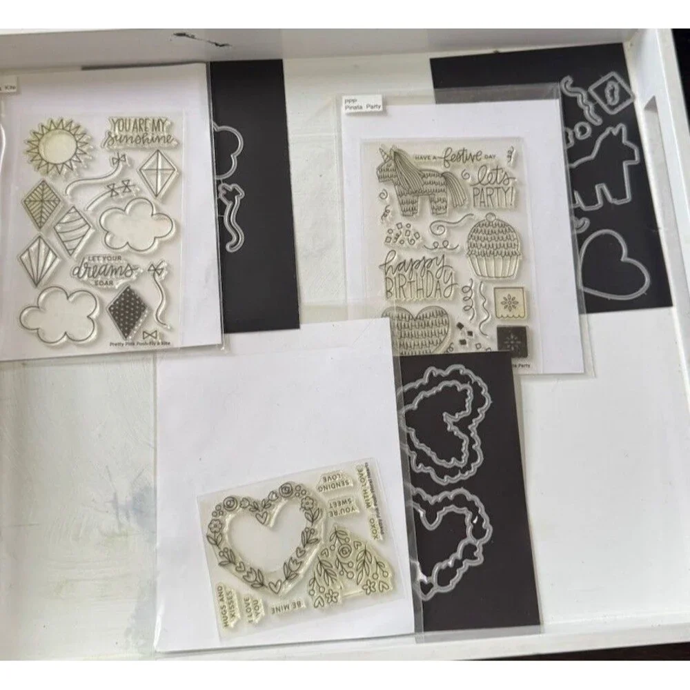 Pretty Pink Posh - Lot of‎ 3 Stamp Sets with Dies